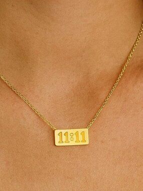 Angel Number 11:11 Gold Tone Stainless Steel Necklace